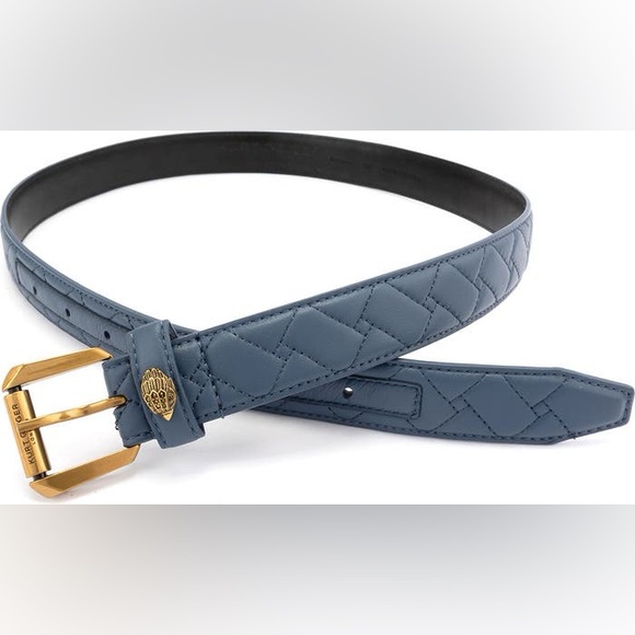 Kurt Geiger Accessories - KURT GEIGER LONDON WOMENS QUILTED LEATHER BELT VINTAGE INDIGO BLUE SIZE M/L NWT